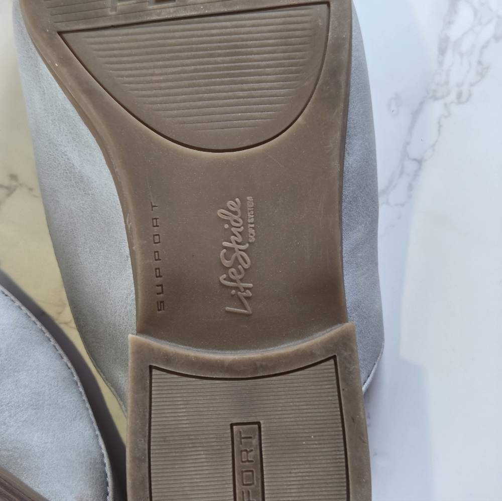LifeStride Light Gray Slip-On Mule Loafers - Picture 5 of 7